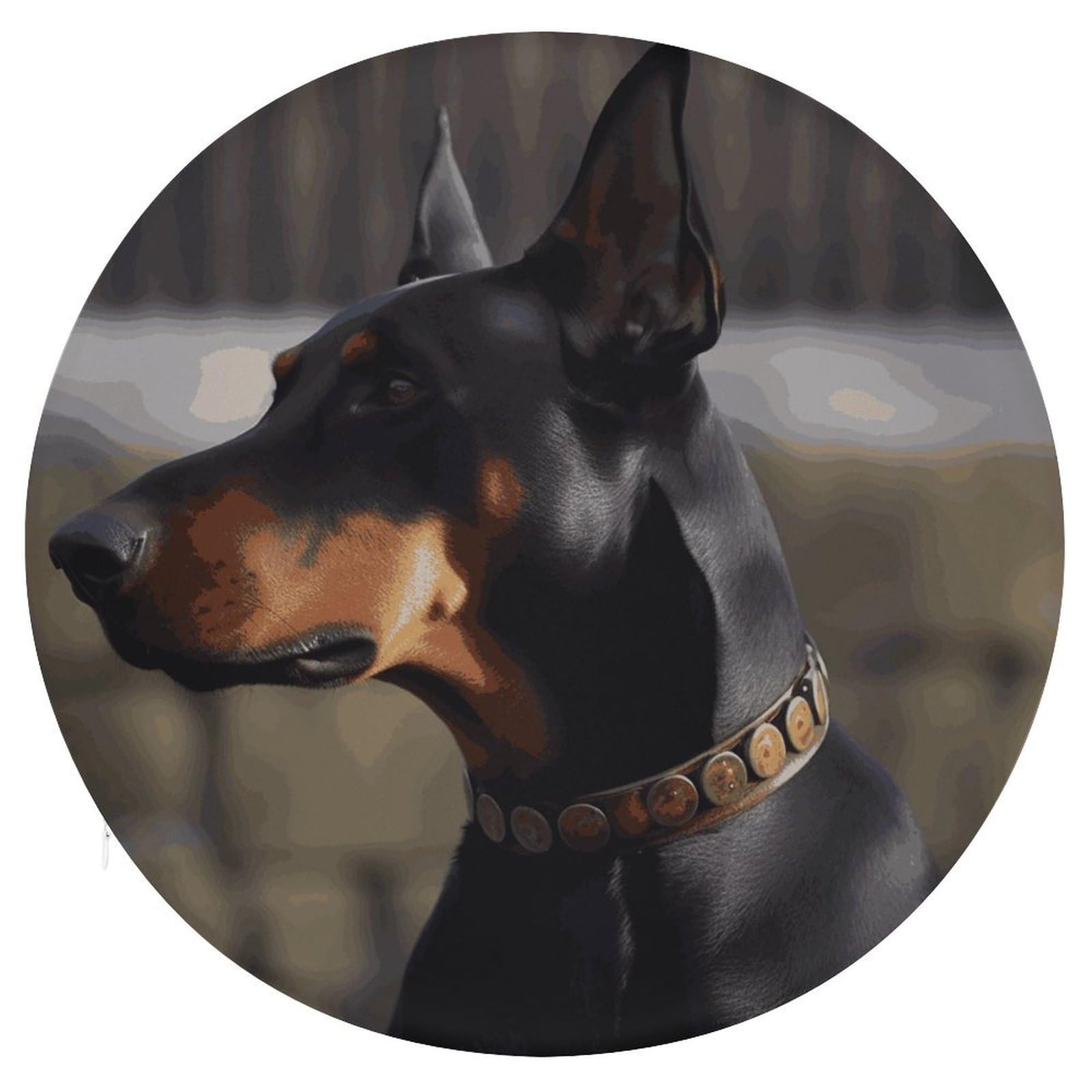 Coussin de siège rond mousse mémoire de forme Doberman pour assise salon et sol