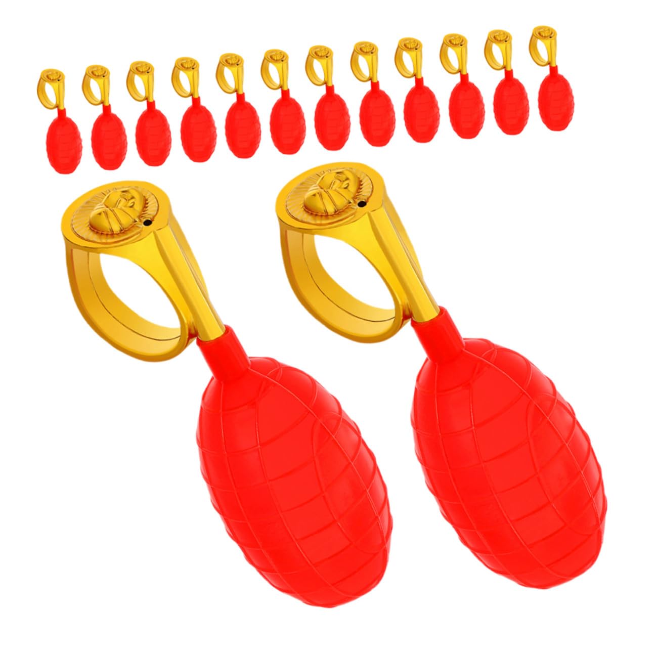 Hohopeti 16 Pezzi Anelli Spray Scherzi Acqua Rossi in Plastica Resistenti per Feste, Giochi del Pesce D'aprile e Intrattenimento Estivo e Adulti