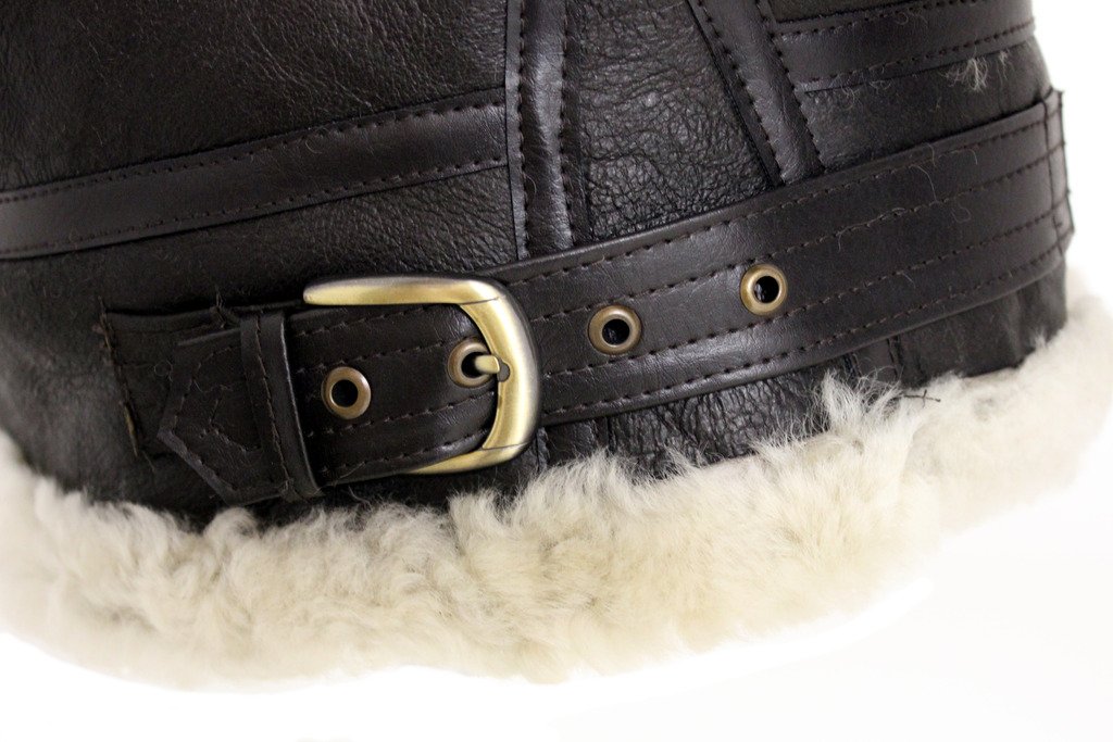 Infinity Leather Hombres Crema Cuero B3 Shearling piel de oveja WW2 bombardero aviador chaqueta