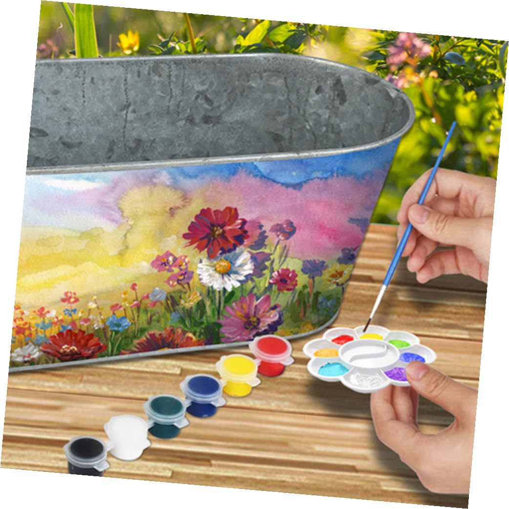 ifundom Kit de Jardinería Infantil para Cultivar Hierbas y Plantas Aromáticas Set DIY Maceta de Hierro Herramientas Seguras y Pintura para Adecuado para Uso Interiores y Actividades