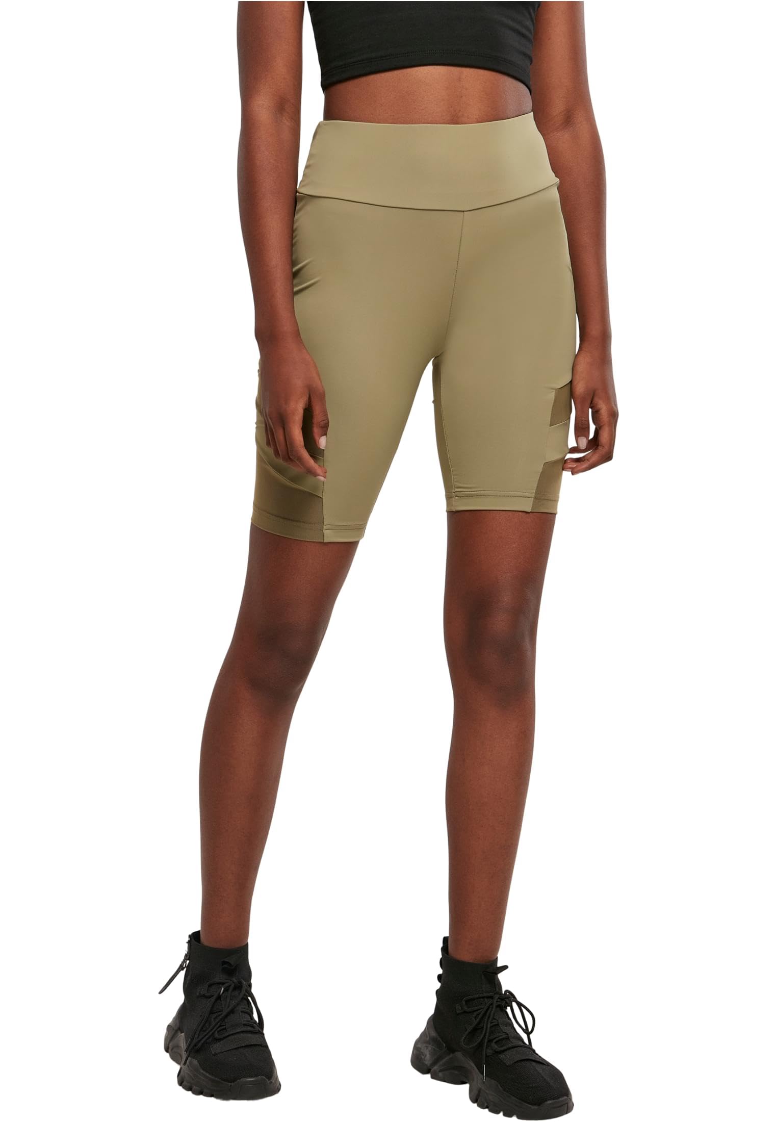 Urban Classics Damen Radlerhose Ladies High Waist Tech Mesh Cycle Shorts