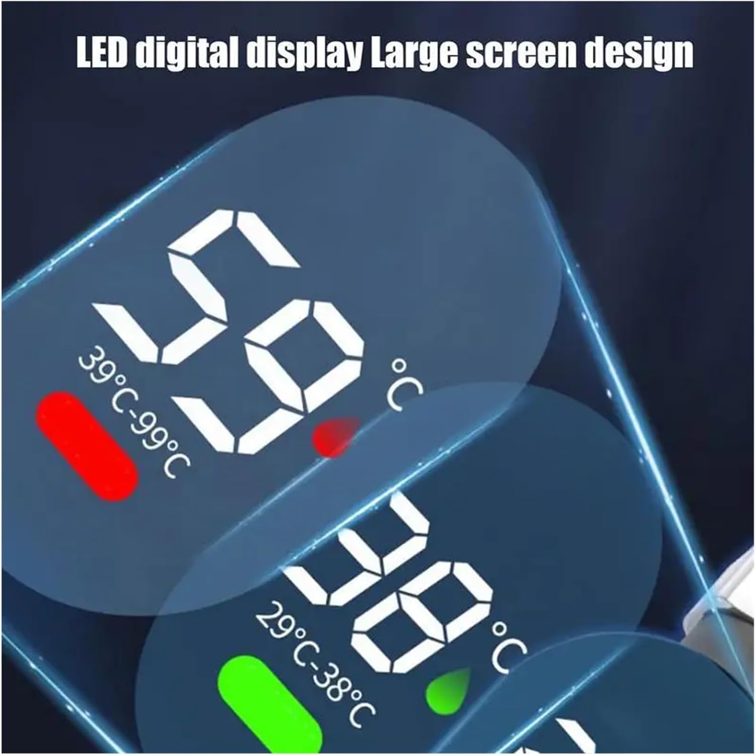 Digital Gauge. Shower Water Temperature Gauge Water Temperature Meter with LED Display Waterproof Bath Thermostat for Home Bathroom Kitchen .LED Faucet Thermomete