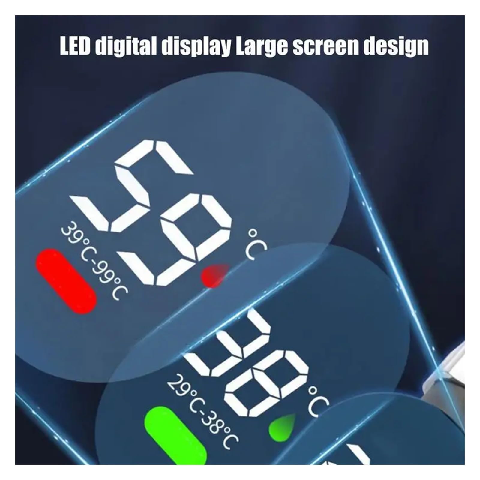 Thermomètre de douche Jauge de température d'eau douche, compteur avec affichage LED, thermostat bain étanche for la maison, salle et Pour la maison et le bain