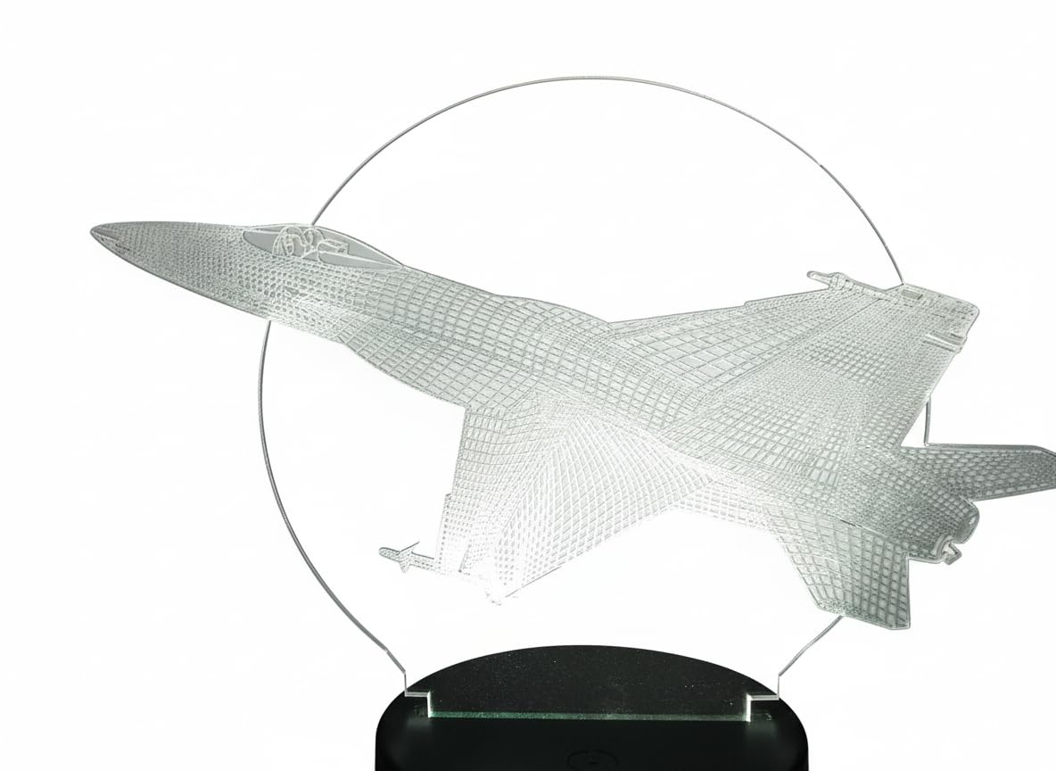Fighter Jet LED 3D Illusion Lamp Planes Night Light with 7 Colour Changing and Remote Controller