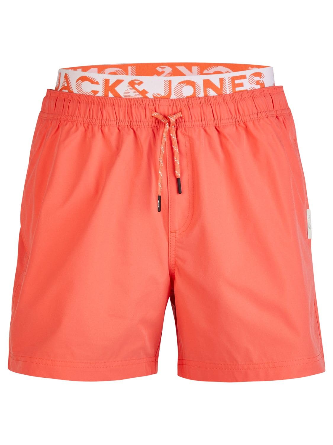 JACK & JONES Badehose Herren lang Badeshorts Doppelter Bund Maui JJSWIM Kurze Hosen Schwimmhose Shorts Schwarz Blau Coral S M L XL XXL 3XL