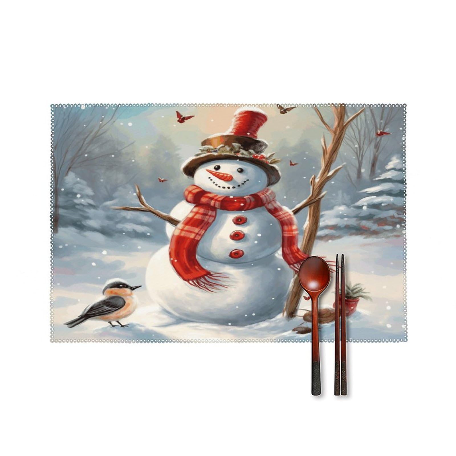 Sets de table de Noël faciles à nettoyer pour protéger des taches de sauce