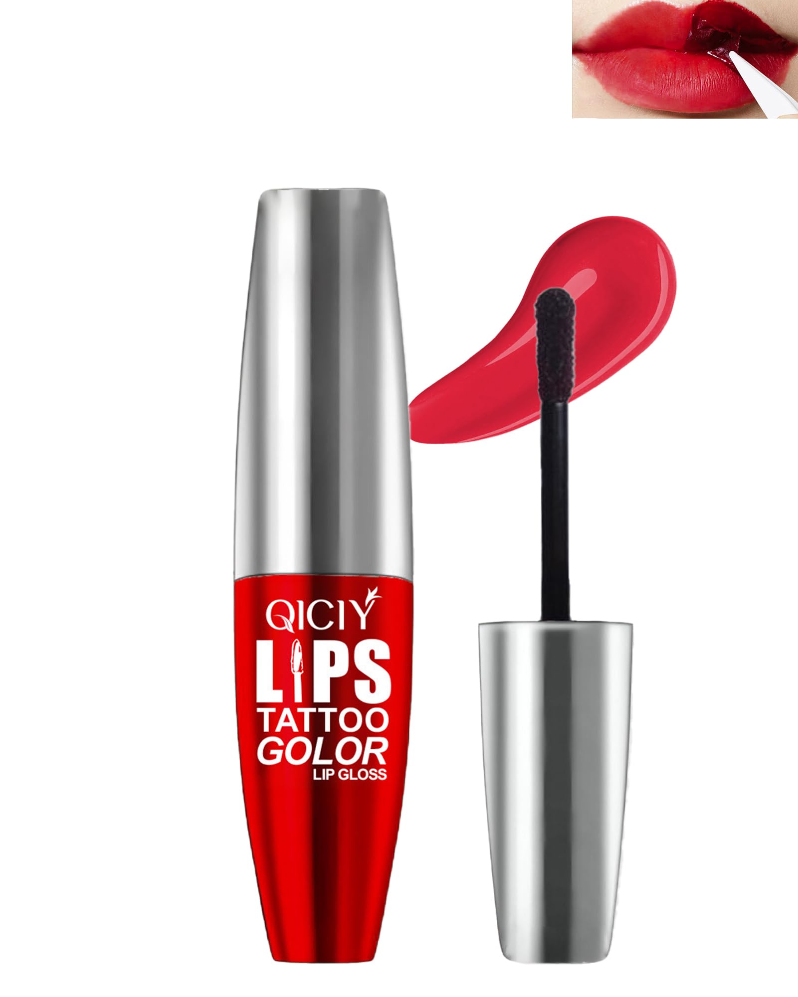 Peel Off Lip Tint Stain,Peel Off Lip Liner Stain Tattoo Nude Pink Lipgloss Long Lasting Waterproof, Non-Stick Highly Pigmented Red Matte Liquid Lipstick for Women All Skin Types Lipcolor Makeup-03
