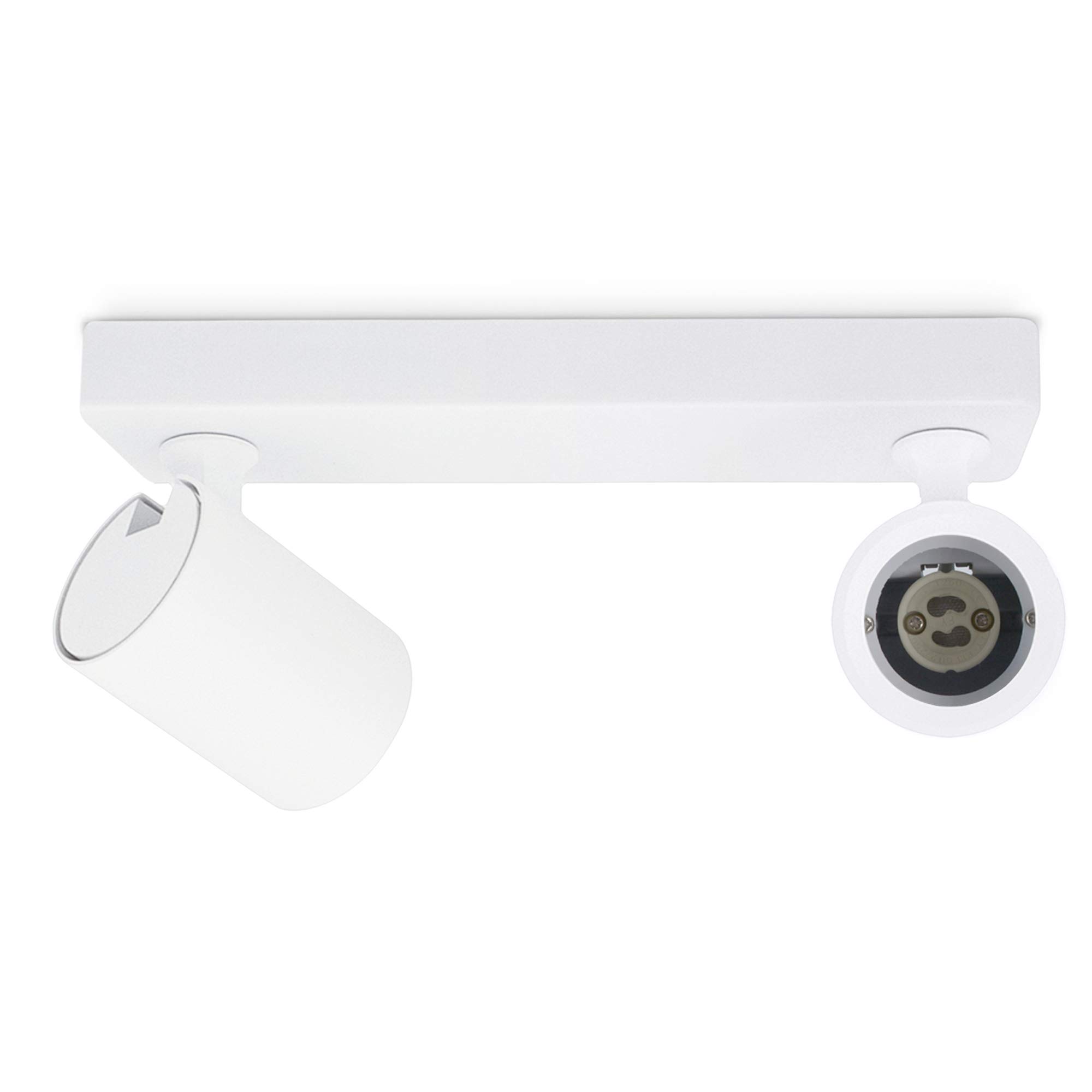 linovum TENJO Spotleuchte Spotbalken 2 flammig in weiß geeignet für 2x GU10 - Strahler Deckenlampe Spots schwenkbar & drehbar