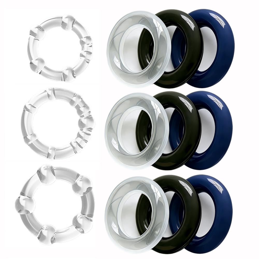 Penis Ring 12Pcs Cock Rings Silicone Sex Toys Multi-Coloured Cockring Cock Sexual Stimulation Device Games for Men Erection