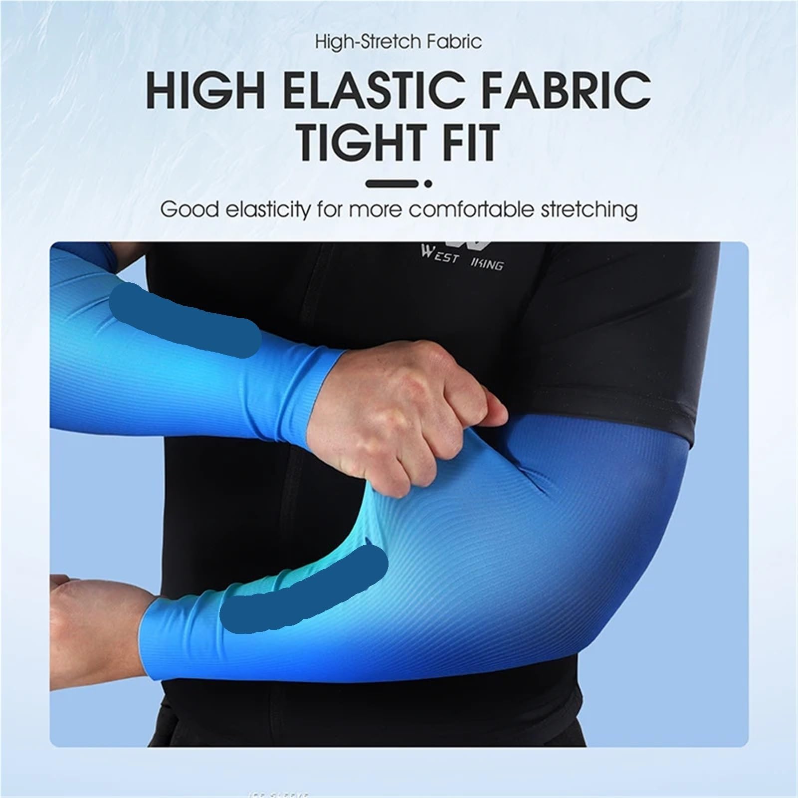 Mangas De Brazo Frescas De Verano Color Degradado Fitness Manga De Protección Solar for Pesca Equipo De Ciclismo De Seda De Hielo Elástico De Secado Rápido
