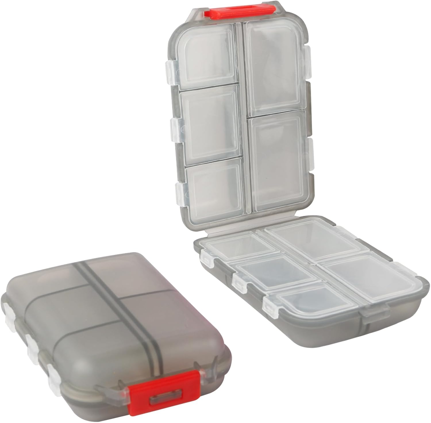2Pack Travel Pill Organizer,10 Compartments Portable Pill Case,Pill Box