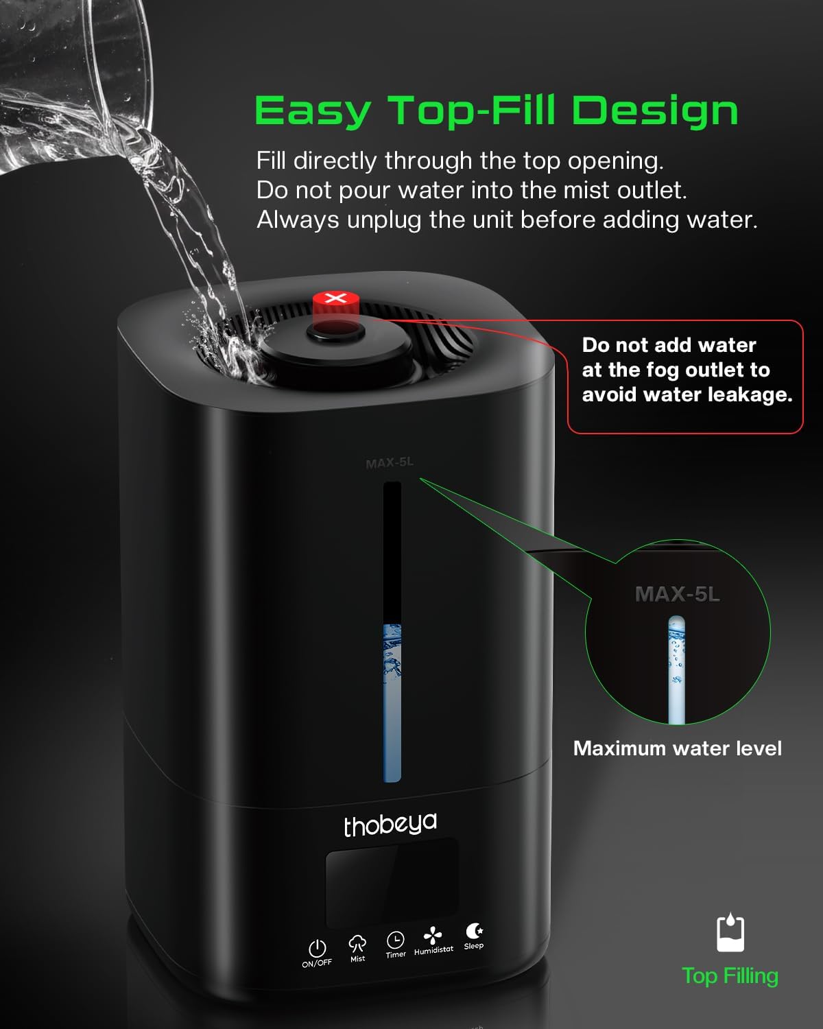 Reptile Fogger Humidifiers Mister, Misting System for Reptiles, Plants Humidifier, Terrarium Fogger Humidifier, Equipped with remote control and timer, 5L Large Capacity Reptifogger