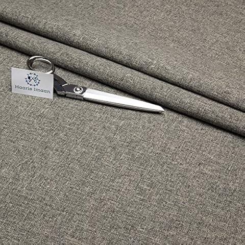Haaris Imaan Quality Linen Look Upholstery Fabric by The Metre, Fire Retardant, Cushion, Sofa, Durable Material, Soft Furnishings, Reupholstery (Charcoal) Cover