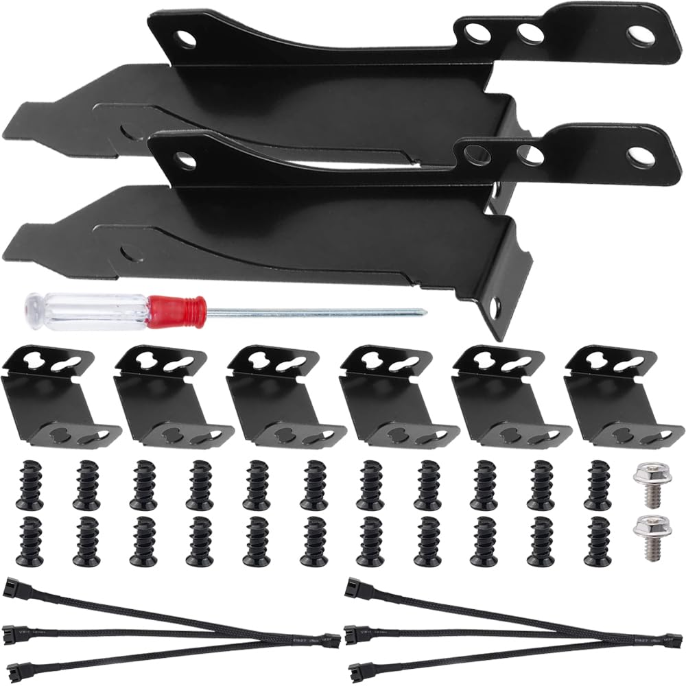Podwójny stojak do montażu wentylatora PCI zestaw wsporników gniazda, 12 cm, wentylator komputerowy, chłodnica do samodzielnego montażu, narzędzie do GPU, z rozdzielaczem wentylatora PWM