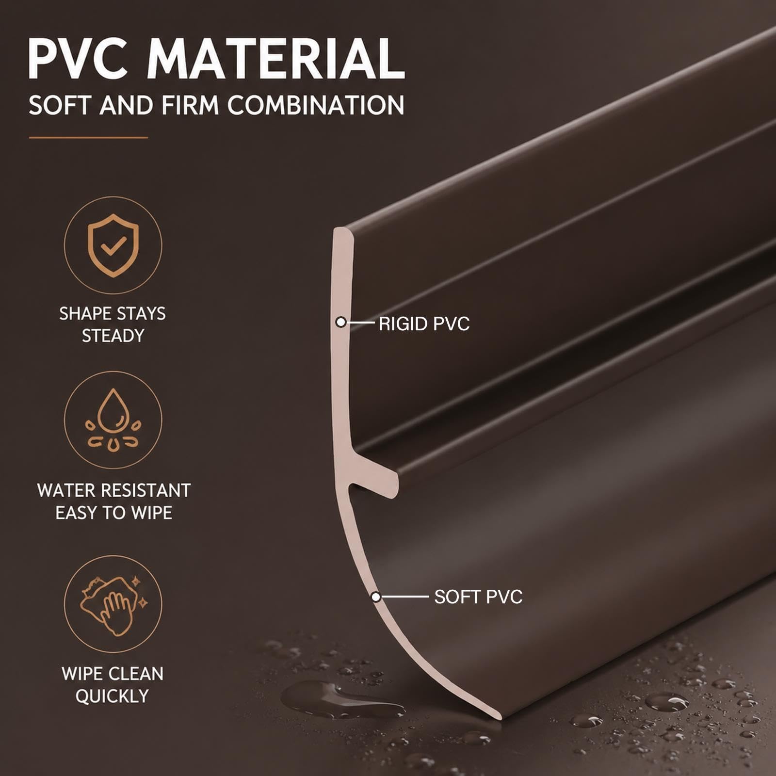 PVC Burlete Puerta, Junta Inferior Adhesiva, Bloquea Corrientes