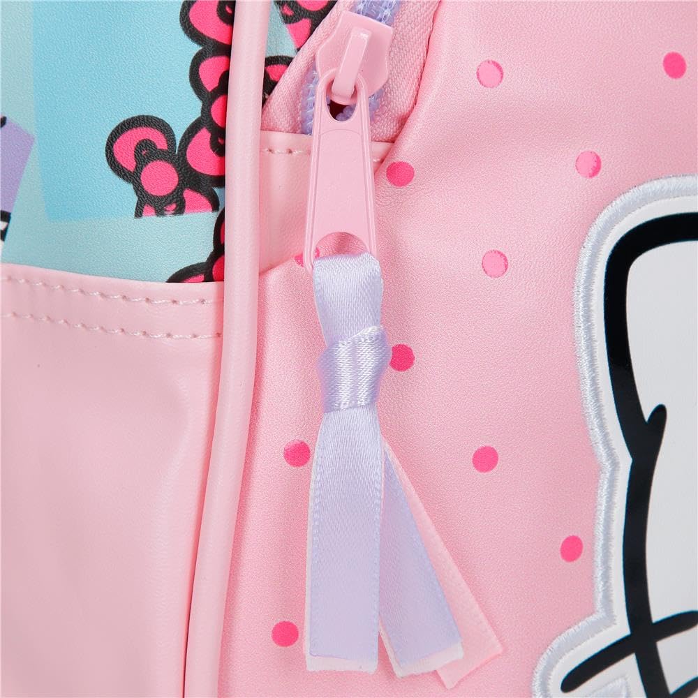 Sanrio Hello Kitty Bows Mochila infantil, mochila escolar, fabricada en Poliéster, bolsillos laterales, tirantes anchos ajustables de Joumma Bags