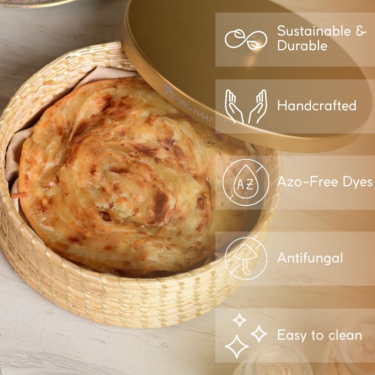 Handmade Sikki Roti Box - Natural & Rustic -2