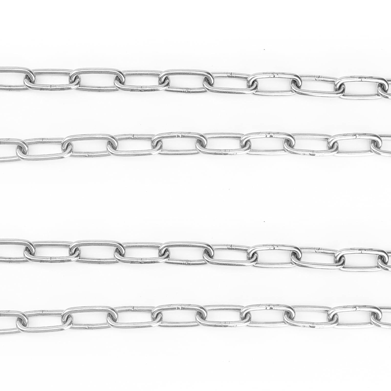 5m x 4mm Chaîne en acier inoxydable - Chaîne en acier inoxydable de 5m x 4mm - Chaîne à maillons en acier inoxydable - Chaîne en acier ronde - Chaîne soudée pour chaînes de balançoire, chaîne