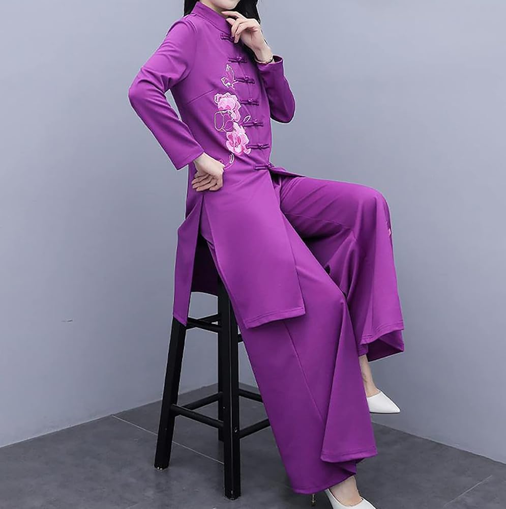 Amazon | Rock88 チャイナドレスロングドレストップ+ワイド