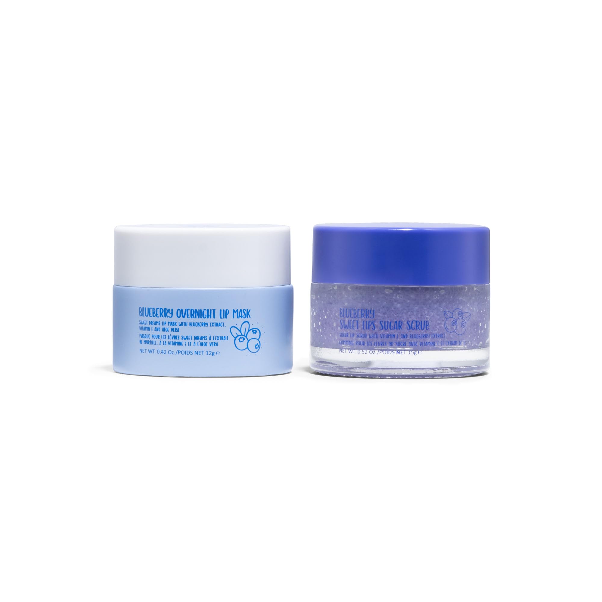 W7 Sweet Dreams Lippenpeeling & Overnight Lip Mask Duo - 2er Set Lippenpflege - Lip Scrub und Lippenmaske für die Nacht - Blaubeergeschmack - Feuchtigkeitspflege Lippen - Blaubeer Lippenpflege Set