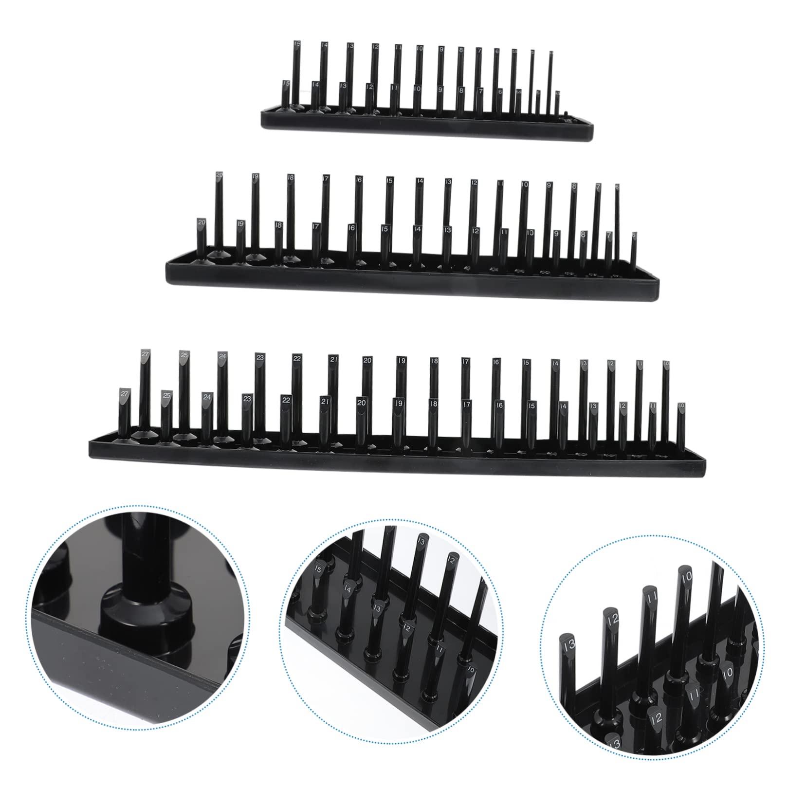 3pezzi Vassoio Porta Prese Metrico Sae Base Extra-large Organizer Per Prese Per Impieghi Gravosi Contenente Bussole Profonde e Basse Ben Esposte