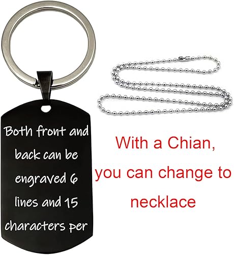 Vista 3 de good goods Llaveros personalizados para mujeres, llaveros personalizados para hombres, nombre grabado, inspirador, placa de perro de acero inoxidable