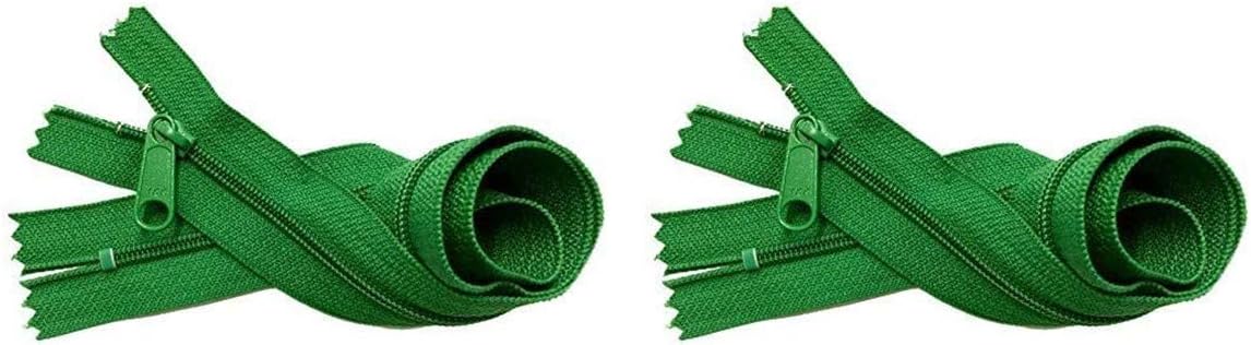 Nylon Coil YKK Jewel Green #4.5 Handbag Zippers with Long Pull Slider - Closed Bottom - Color: Jewel Green #876 - Choose Your Length - Made in The United States (2 Zippers Per Pack) (7" Inches)