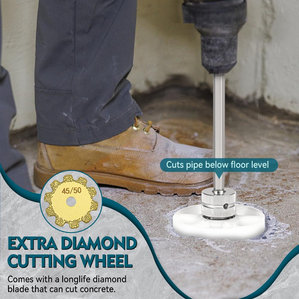 ORXPLUS Tools - Juego de cortadores de tubos interiores con medidor de profundidad ajustable rápido y rueda de corte de grano de diamante, para PVC, plástico, tablero, cobre, aluminio