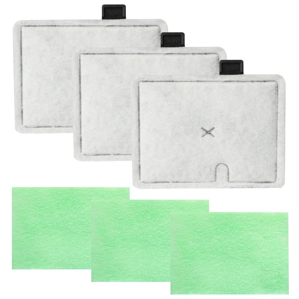 OSDUE CF1 Filter Service Pack 3 Month, Compatible with Interpet Internal CF1 Cartridge Filters, Fish Tank Filters Cartridges Kit (3 Filter Cartridges, 3 Algaway Pads)