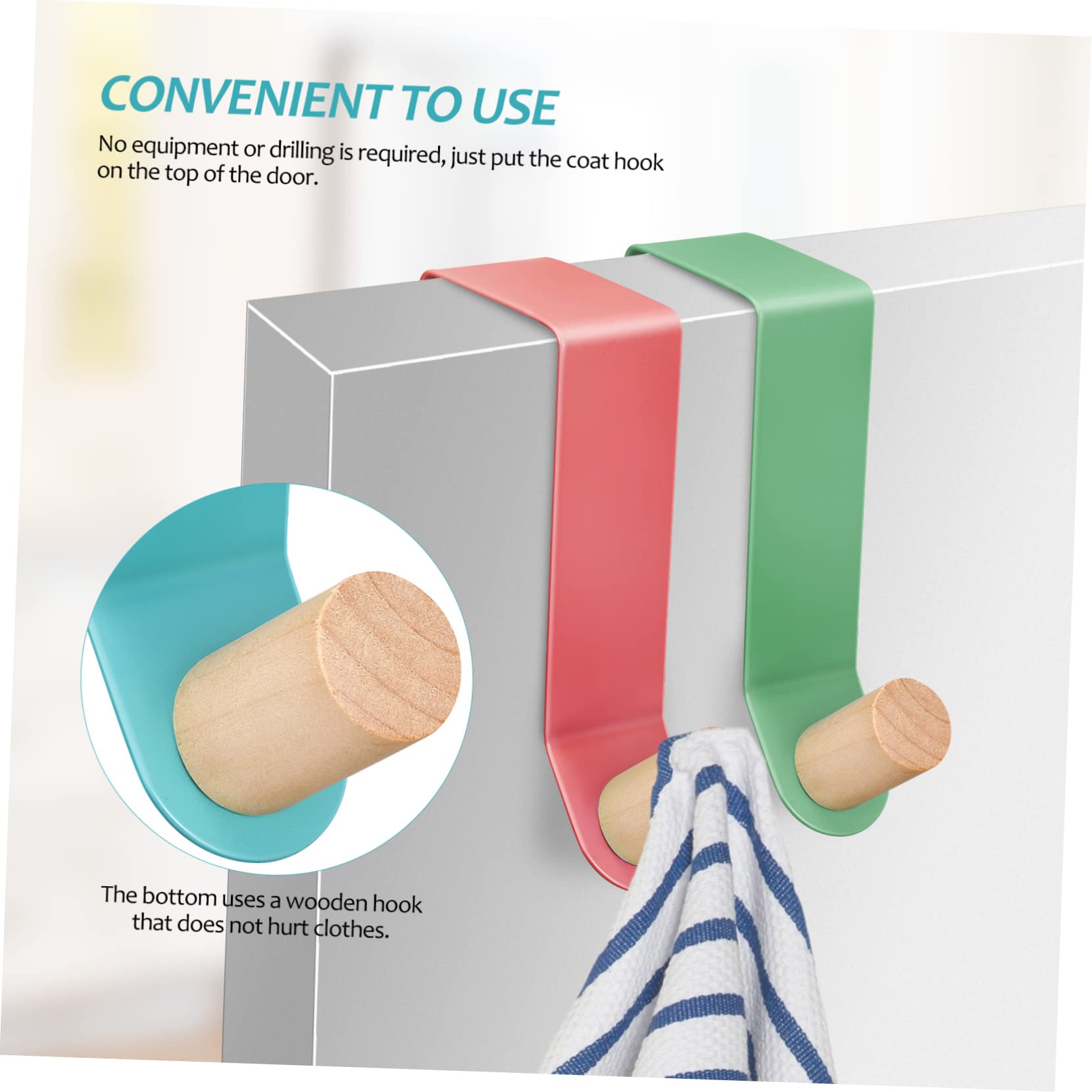 Alipis The Door Hook Rack 8 Pcs Elegant Hooks for Clothing Coats Bags Towels No Drilling Required for Home