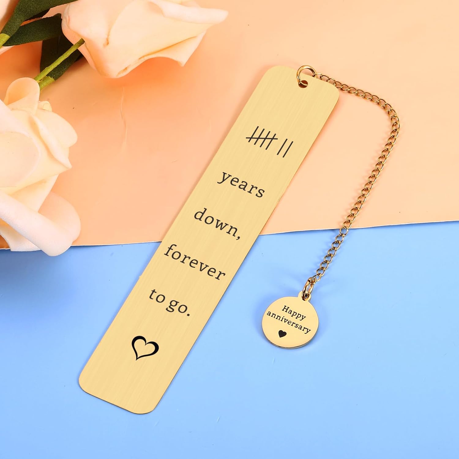 7 Year Anniversary Copper Gifts for Him Her Wedding Gifts for Husband from Wife for 7 Anniversary Copper Anniversary Bookmark Gifts for Boyfriend Girlfriend 7th Anniversary Love Gift for 7 Year Couple - Image 2