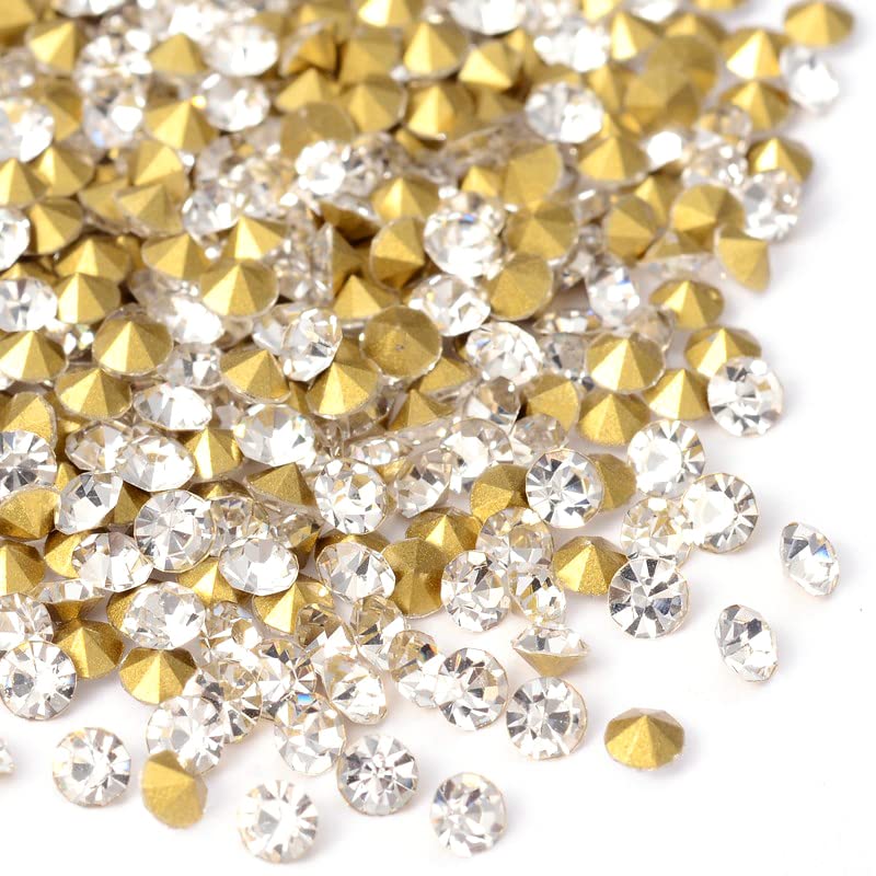Craftdady 7200Pcs Glass Rhinestone Grade A Crystal Cabochon 3.8~3.9mm Faceted Diamante Beads for Jewellery Crafts Making Decoration Clear