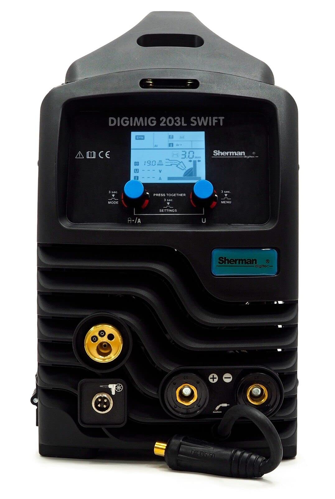 Sherman™ DIGIMIG 203L SWIFT MIG/MAG Soldador TIG 200 Amp LCD Soldadura sinergia 3 en 1