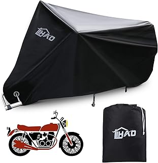 LIHAO Motorradabdeckung Motorrad Abdeckplane Motorradhülle 190T Wasserdicht & Winterfest Motorradplane Outdoor Indoor XXL ...