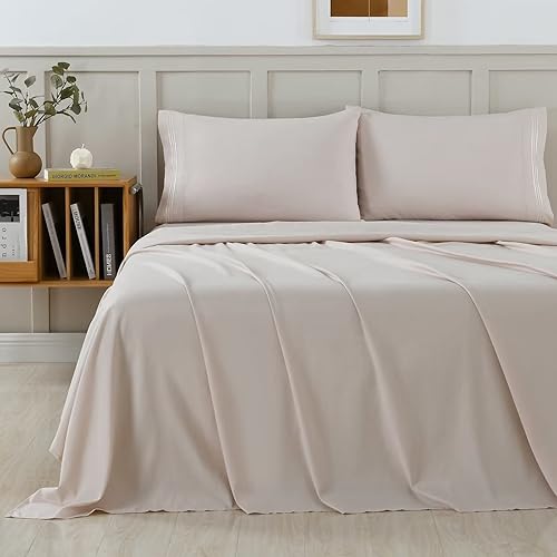 Juego de sábanas tamaño King juego de sábanas de microfibra ultra suave de 1800 pulgadas doble cepillado sábanas bajeras de bolsillo profundo