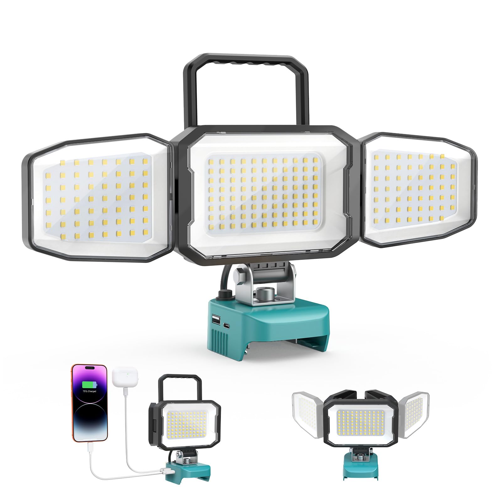 LED Work Light Compatible with MaKita 18V Battery, 150W 15000LM