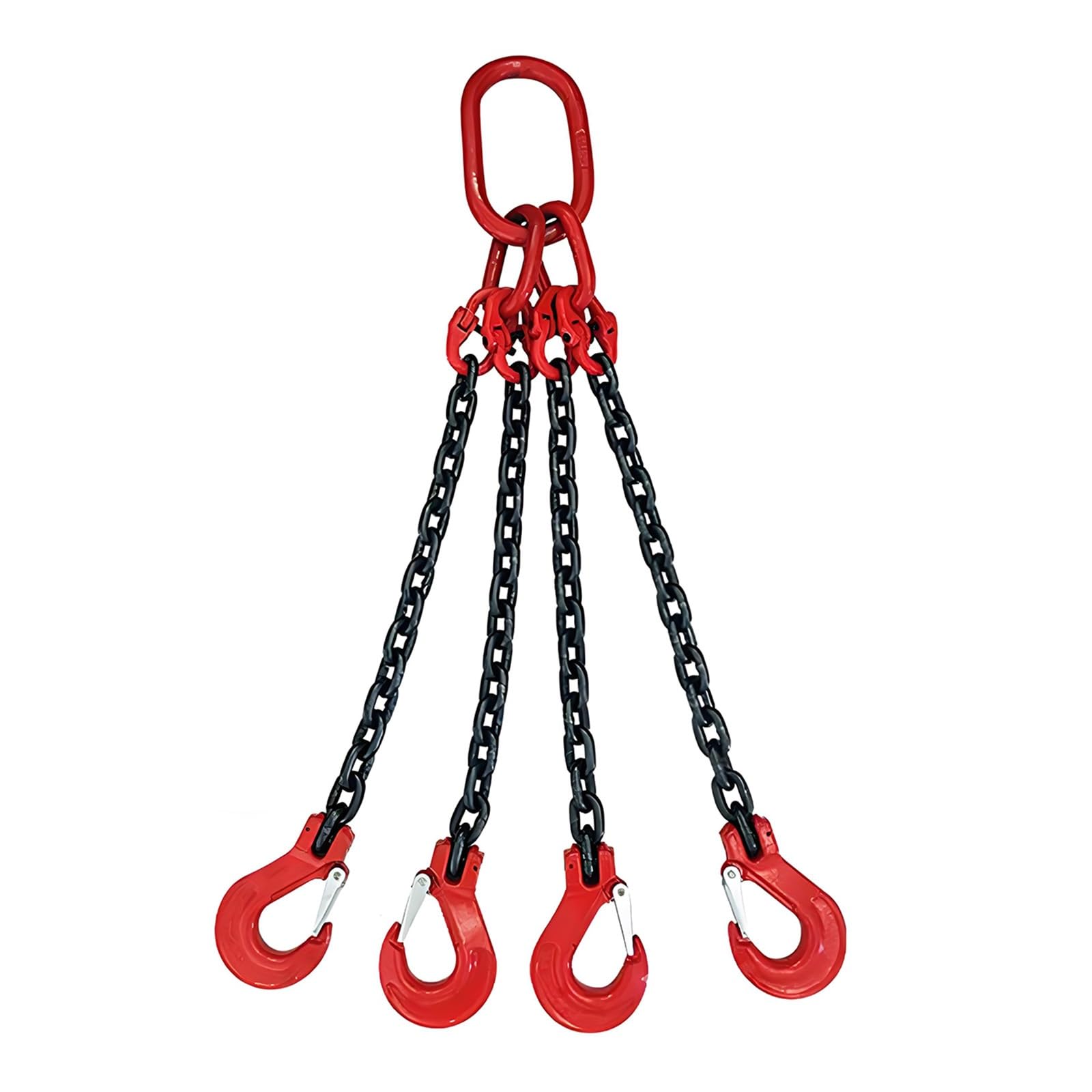 Generico Imbracatura a Catena in Acciaio al Manganese G80 a 4 Gambe, Personalizzabile, da 2 tonnellate - Catene di Sollevamento per impieghi gravosi per Gru, 4 m/13,1 Piedi, di Lunga Durata con Marca