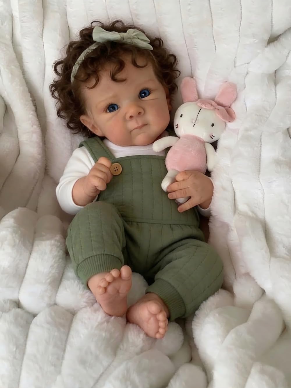 Zero Pam 18 Inch Realistic Reborn Baby Dolls Girl Bettie with Hair, 45 CM Lifelike 3D Paint Skin Cloth Body Reborn Toddler Doll Like A Real Babydolls