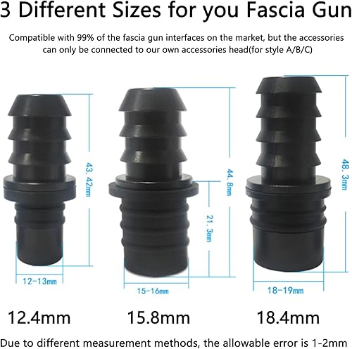 Miniatura 2 de FREDORCH Interfaces de 3 tamaños diferentes para cabezal de pistola de masaje, solo se utiliza en interfaz de estilo ABC (3 interfaces diferentes)