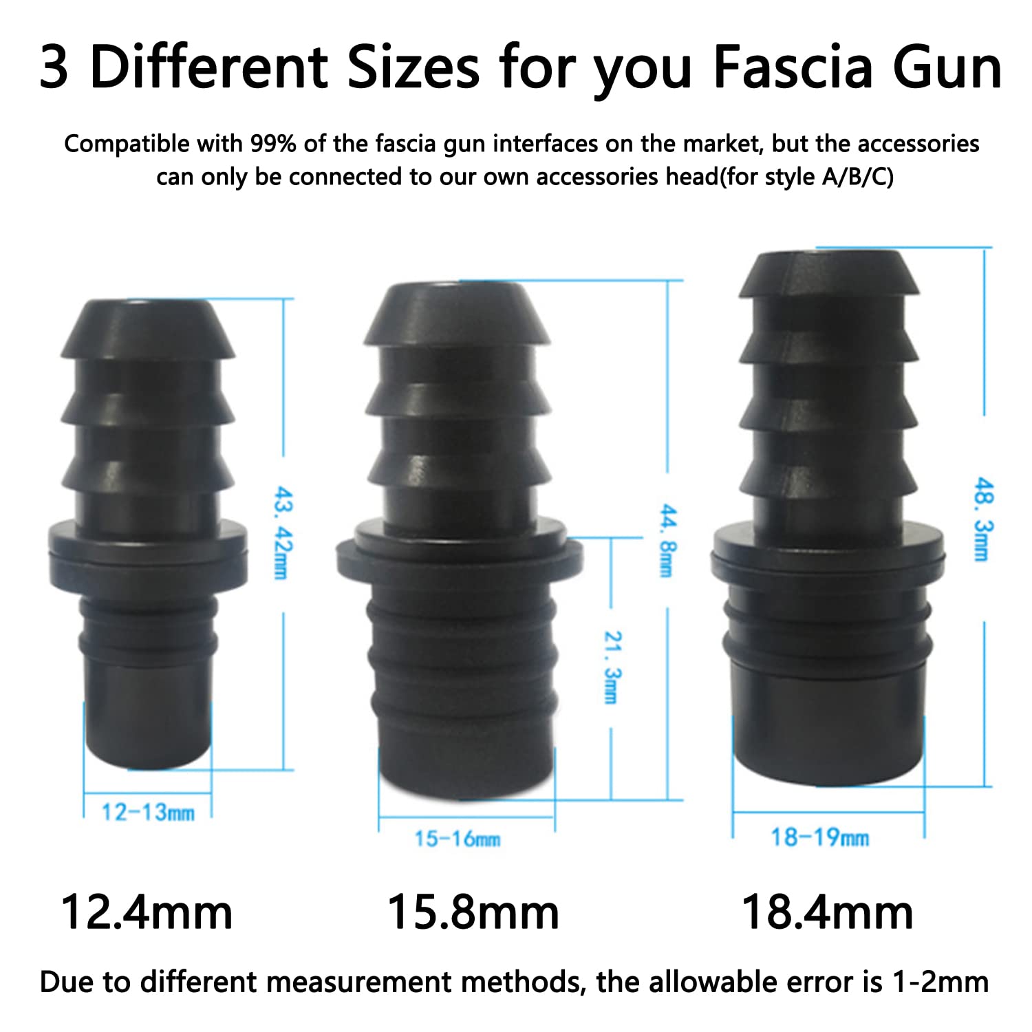 FREDORCH interfaces for Fascia Gun Head just for Style A/B/C/D(1pc13mm/1pc16mm/1pc19mm) (3 Sizes interfaces)