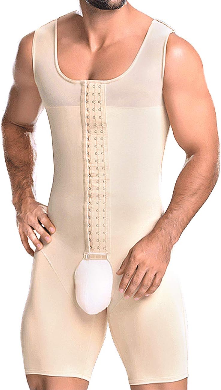 Men Shapewear Tummy Control Full Body Shaper Slimming Bodysuit Plus Size