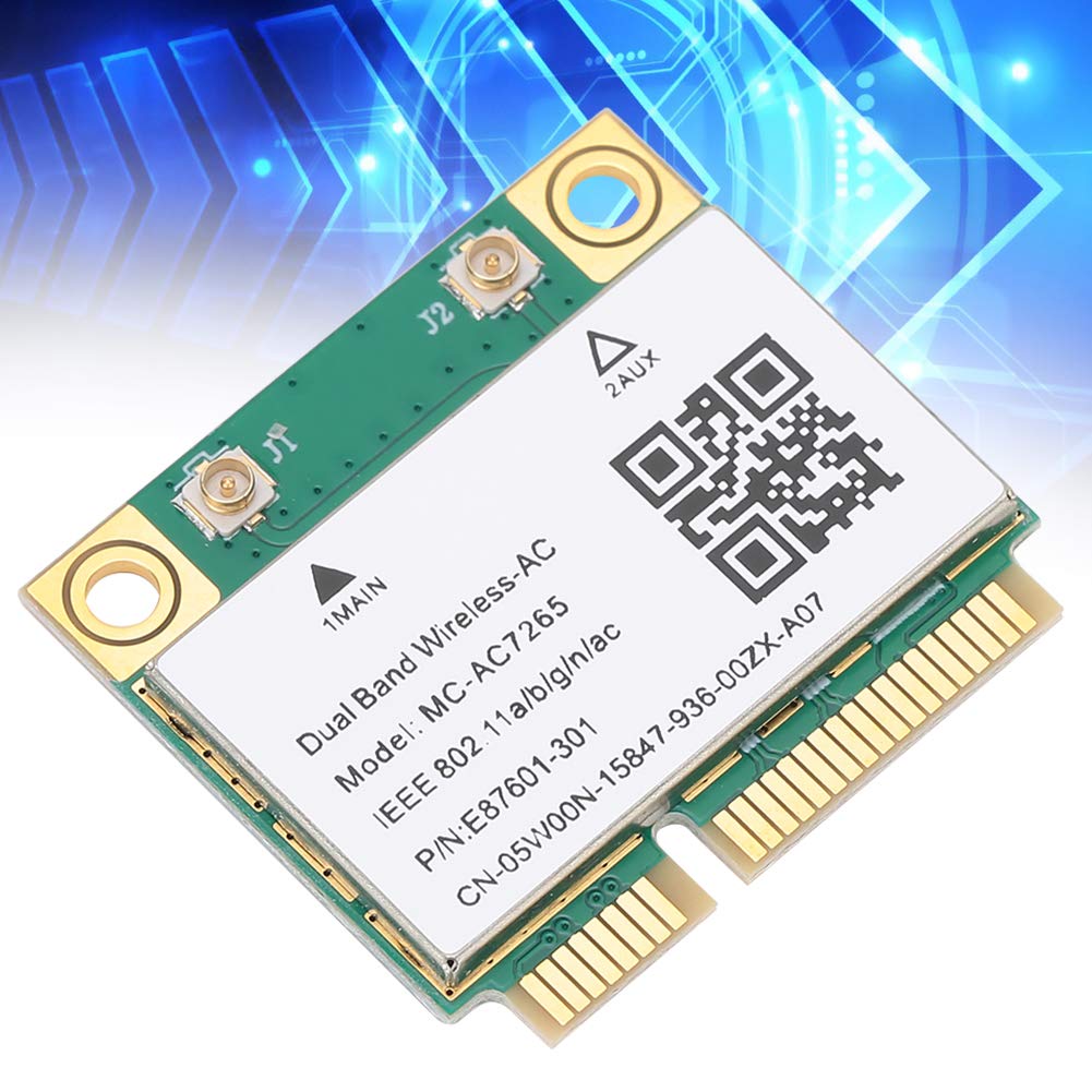 VBESTLIFE MC-AC7265 Mini PCI-E 1200Mbps 2.4G/5G Dual Band Bluetooth 4.2 Scheda WiFi Wireless per Desktop, all in One, Piccolo Chassis, Notebook