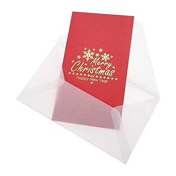 LIOOBO 3D Greeting Christmas Cards Holiday Birthday Greeting Blessing Card Cards Xmas Gift Christmas Supply with Envelope Red