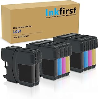 10 Inkfirst® LC-61 Ink Cartridges Compatible Remanufactured for Brother LC61 (4 Black, 2 Cyan, 2 Magenta, 2 Yellow) MFC-J220 MFC-J265w MFC-J270w MFC-J410w MFC-J415w MFC-J615W MFC-J630W MFC-250C MFC-255CW MFC-290C