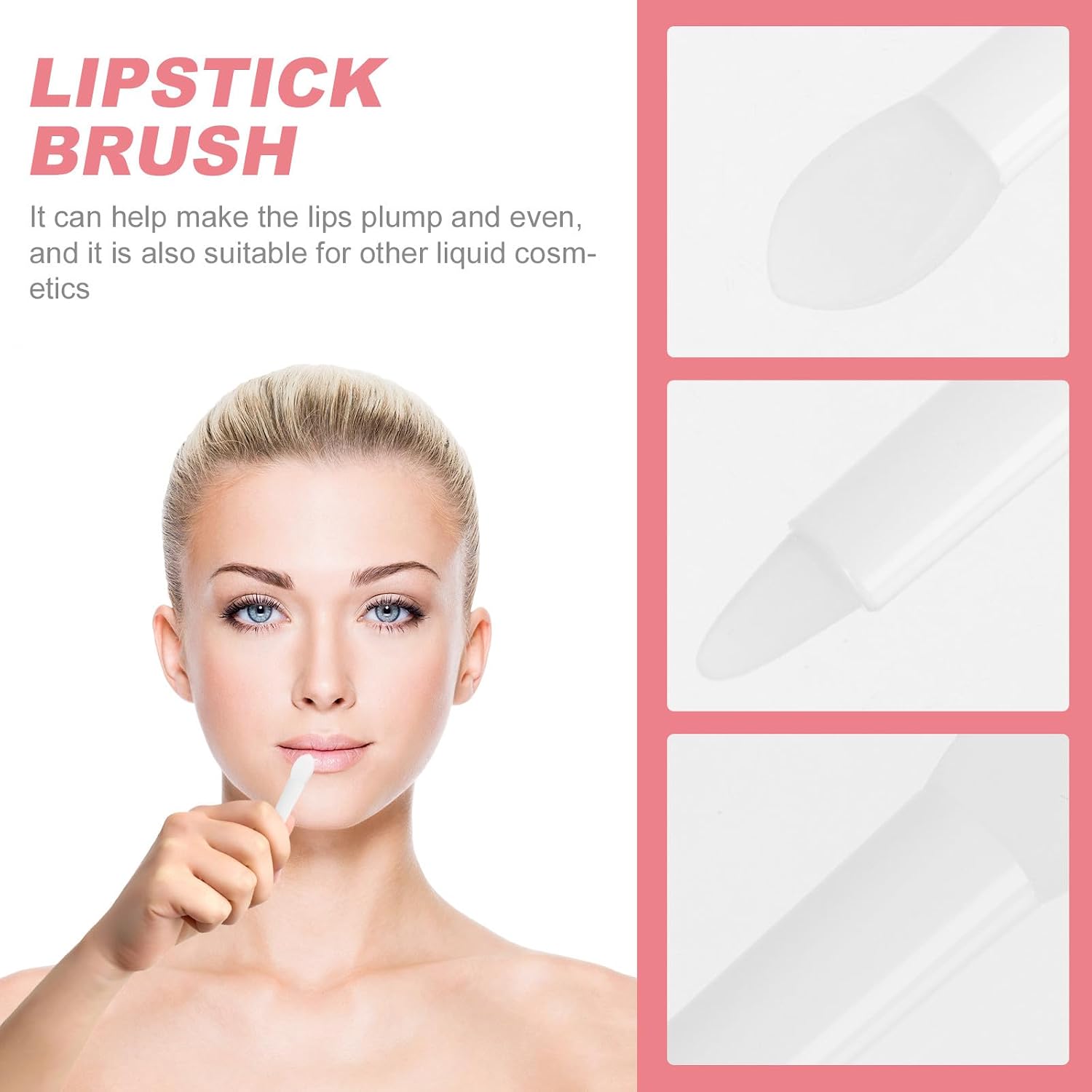 30pcs Dual-ended Silicone Lip Brush with Lid Makeup Lipstick Applicator for Lip Mask and Eyeshadow Cosmetic Tool for Precise and Eye Makeup