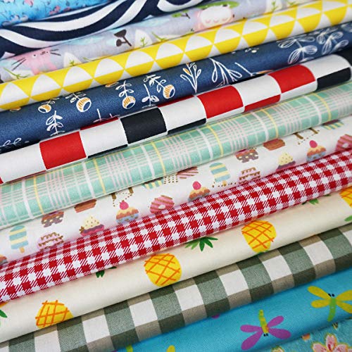 image for Precut Fabric Squares Misscrafts 50pcs 10 x 10 inches Cotton Fabric Bu