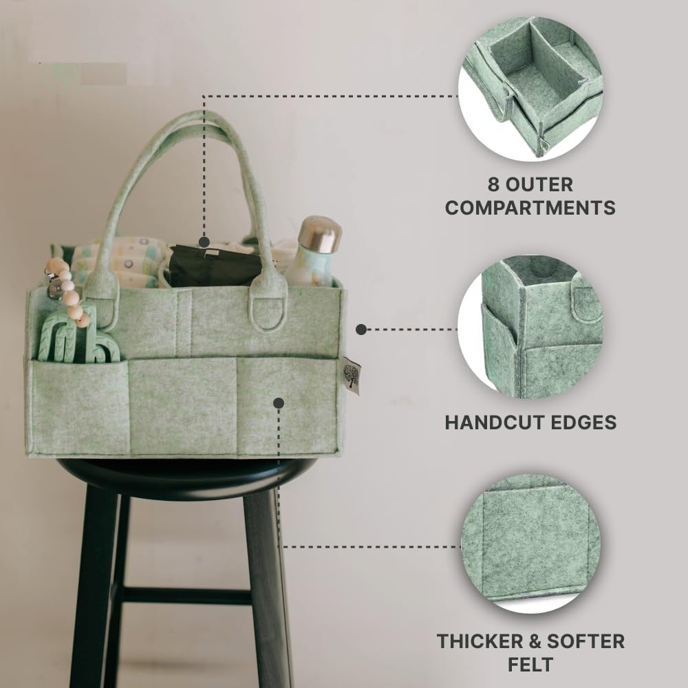 Kresal Diaper Caddy Bag for Smart Mothers - Baby Diaper Caddy Organizers - Baby Wipes Felt Storage, Nursery, Foldable, Portable and Lightweight - Image 2 thumbnail
