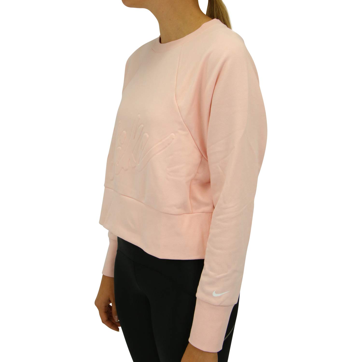 NIKE Dry Get Fit Lux Sweatshirt Women's Sweatshirt, Echo Pink/White, Medium - Image 2