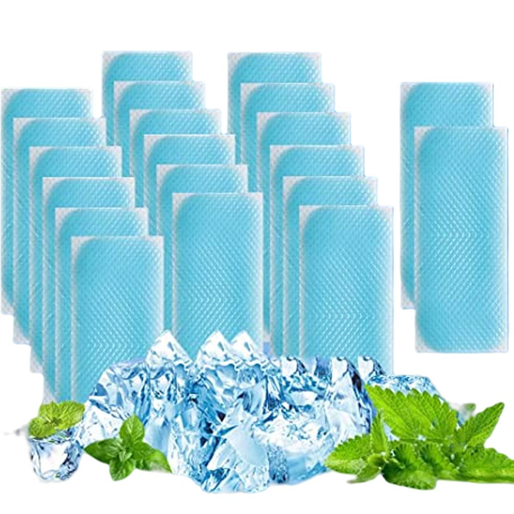 Goodern 20 Sheets Cooling Patches for Kids Adults,Cooling Pads Cooling Gel Patches Skin-Friendly,Cooling Forehead Strips Cold Patches,Baby Cooling Pad Cool Gel Pads,Instant Cooling,Summer Essentials