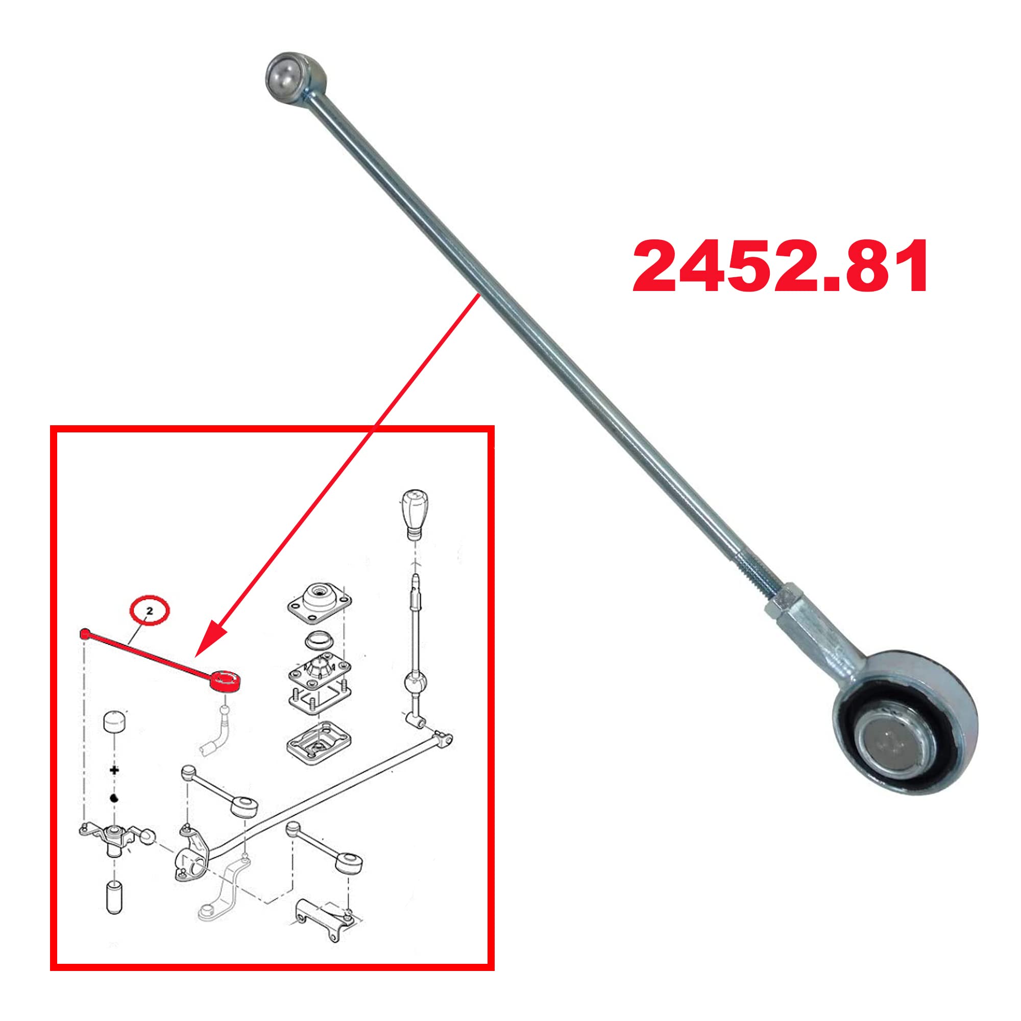 Partsline Kit Renvoi de Commande de Vitesse compatible avec Berlingo, Xsara, 206, Partner - 245279 2454F0